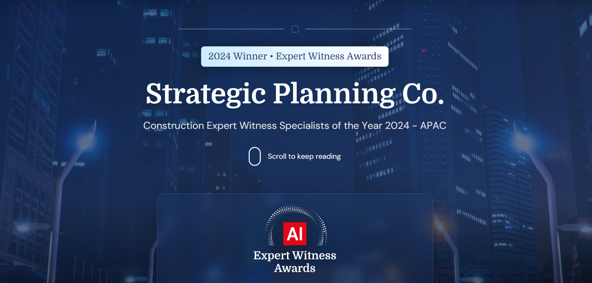 Construction Expert Witness Specialists of the Year award