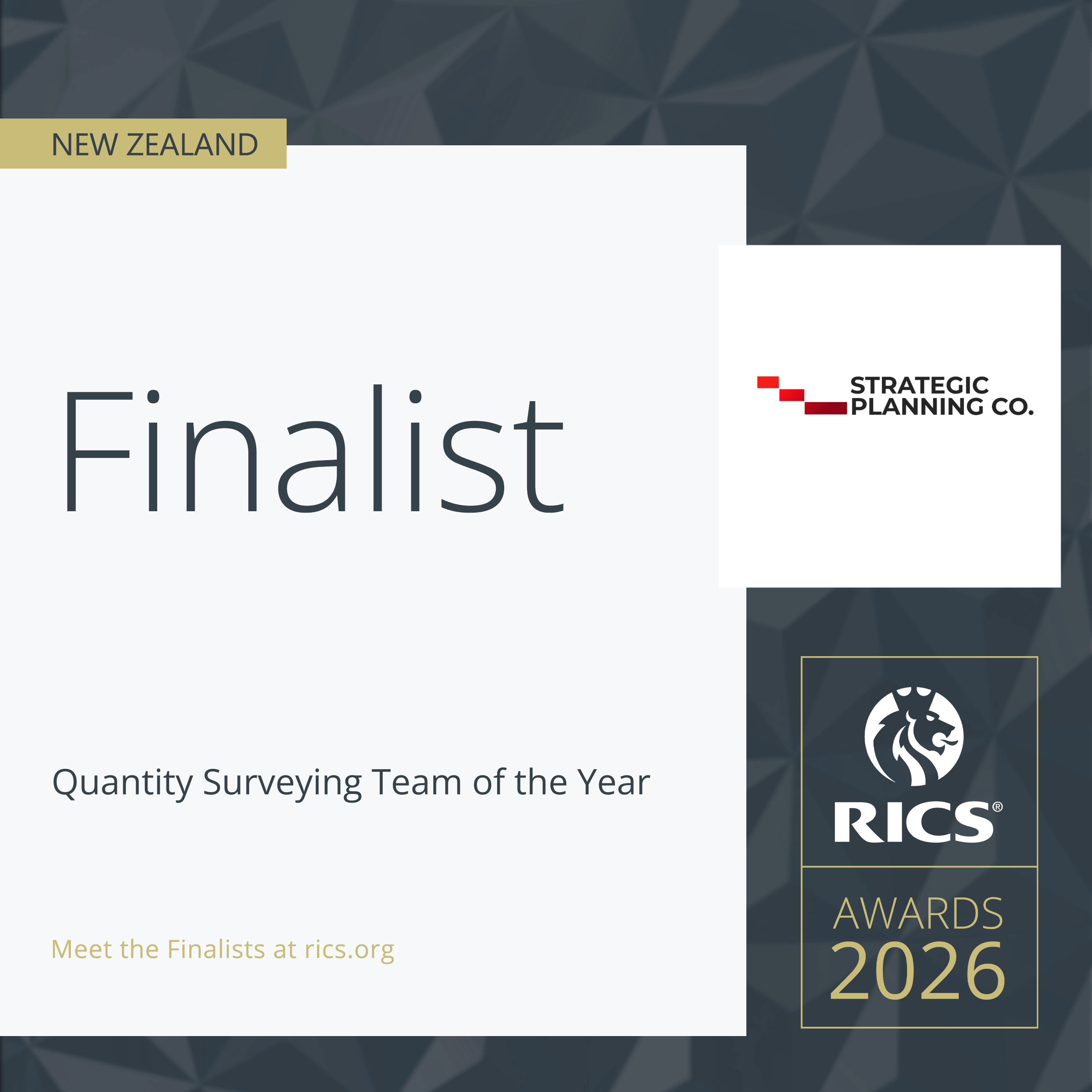Quantity Surveying Team of the Year award